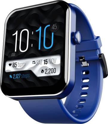 boAt Wave Flex Connect with 1.83" HD Display,Bluetooth Calling & Premium Metal Design Smartwatch (Blue Strap, Free Size)